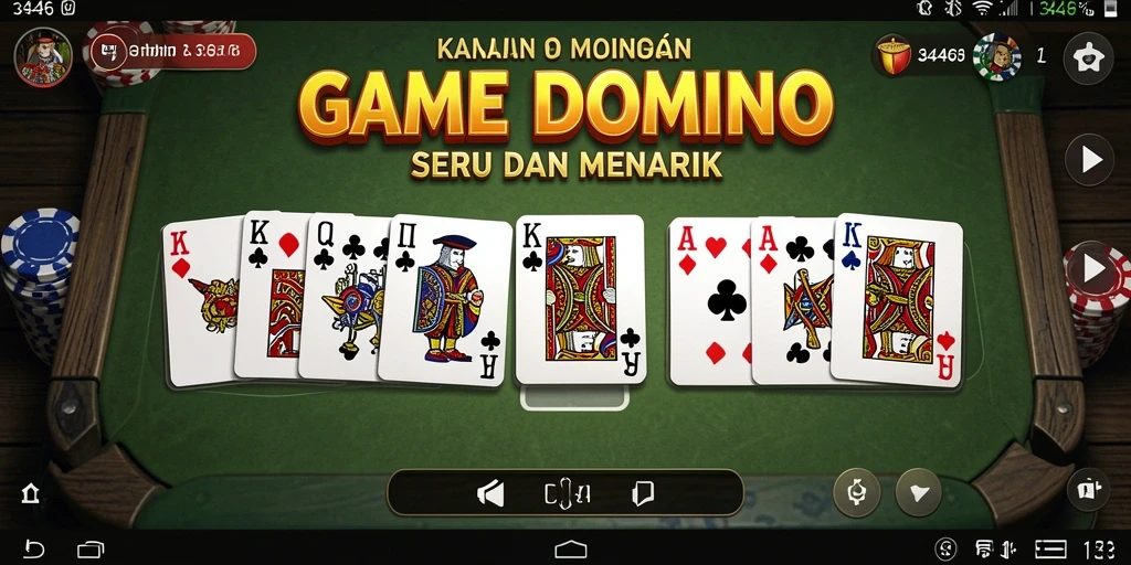 Screenshot menunjukkan gameplay menarik Domino dalam aplikasi 3446.