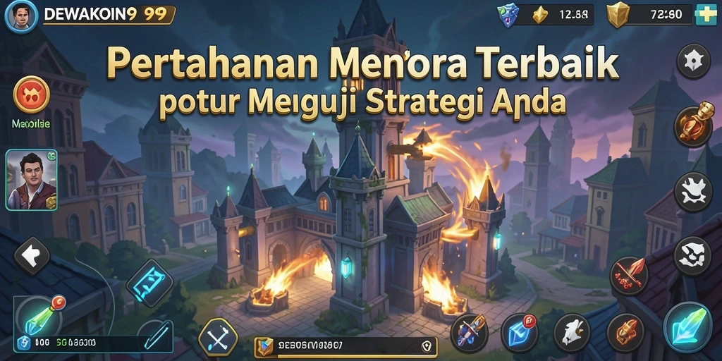 Screenshot DEWAKOIN99 menampilkan aksi mendebarkan di Tower Defense.
