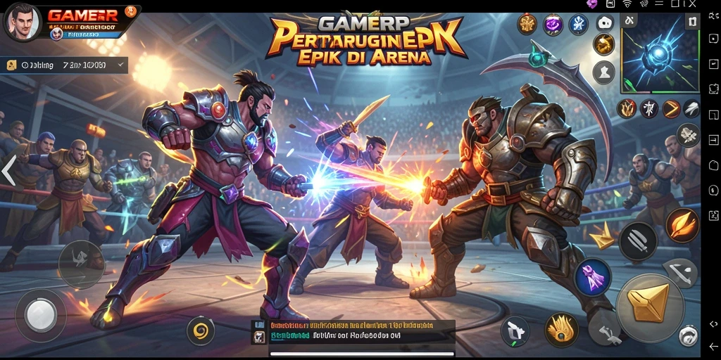 Tampilan aksi seru dalam permainan Fighting yang mendebarkan.