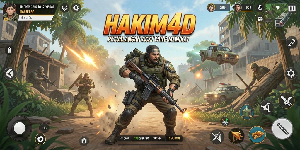 Tampilan mendebarkan dari HAKIM4D saat karakter bertarung.