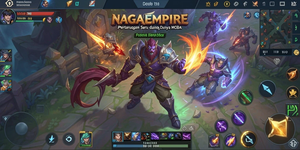 Gameplay intens NAGAEMPIRE di arena pertarungan.
