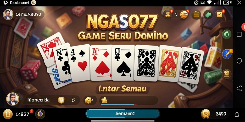 Screenshot gameplay seru dari NGASO77 yang menampilkan pertandingan Domino.