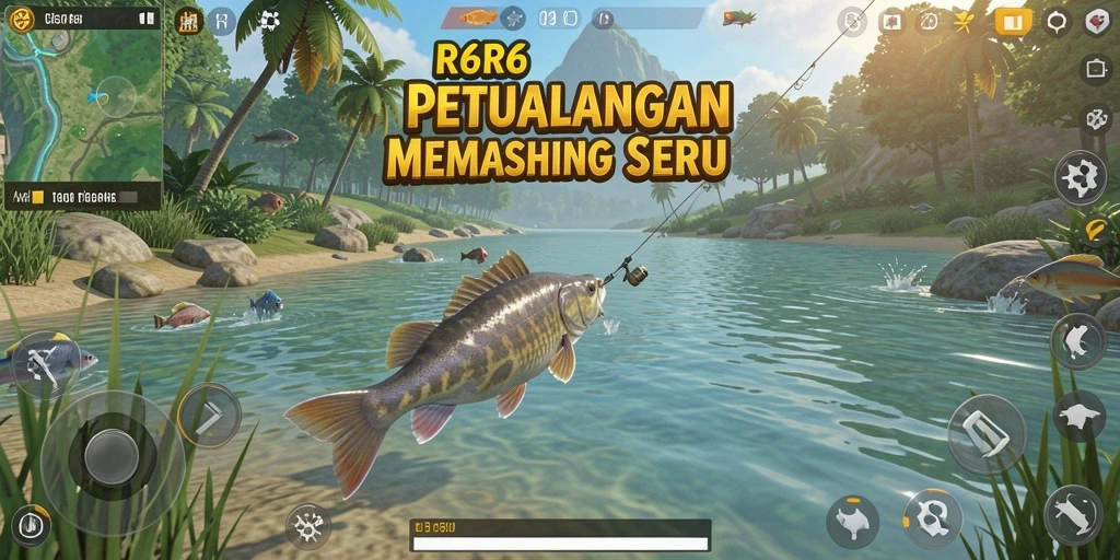 Tangkapan ikan mengesankan dalam R6R6 saat memancing di laut.