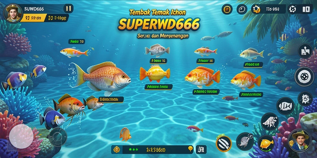 Screenshot menampilkan aksi seru Tembak Ikan di game SUPERWD666.