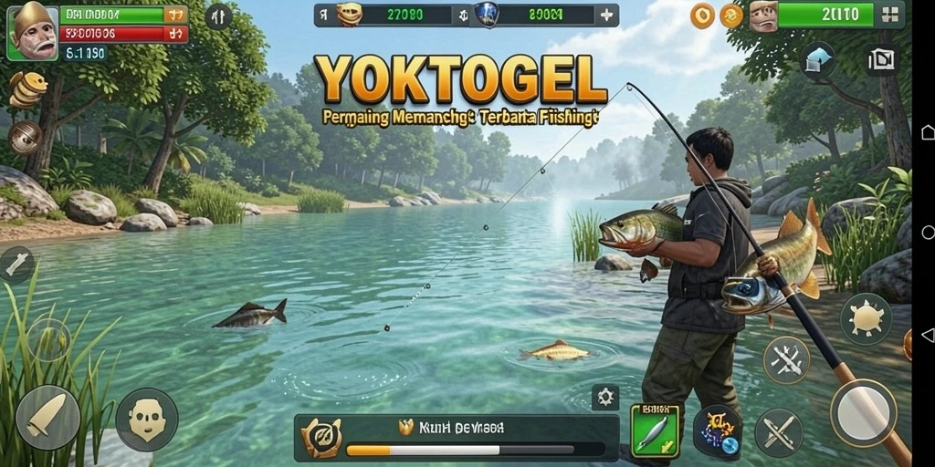 Screenshot gameplay YOKTOGEL yang menunjukkan aksi memancing yang seru.