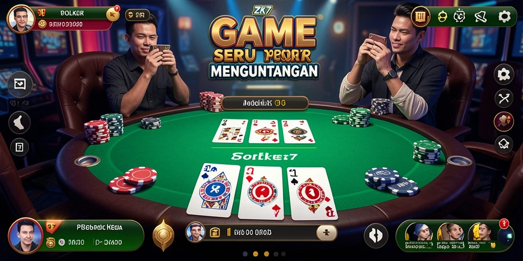 Tampilan menarik gameplay poker di ZK7.